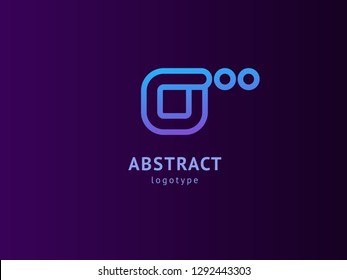 Abstract vetor logo vector design. Sign for business, internet communication company, digital agency, marketing. Modern decorative geometric icon.