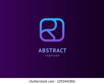 Abstract vetor logo vector design. Sign for business, internet communication company, digital agency, marketing. Modern decorative geometric icon.