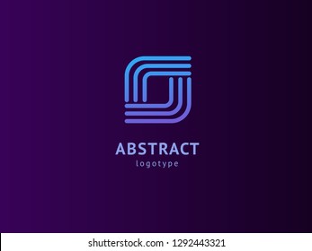 Abstract vetor logo vector design. Sign for business, internet communication company, digital agency, marketing. Modern decorative geometric icon.