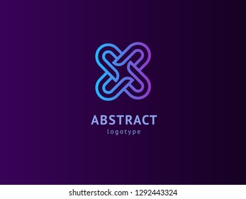 Abstract vetor logo vector design. Sign for business, internet communication company, digital agency, marketing. Modern decorative geometric icon.