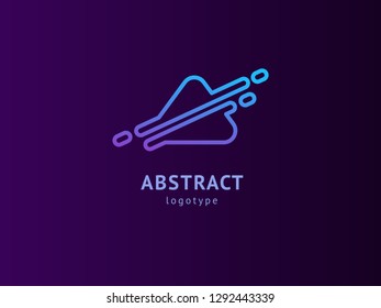 Abstract vetor logo vector design. Sign for business, internet communication company, digital agency, marketing. Modern decorative geometric icon.