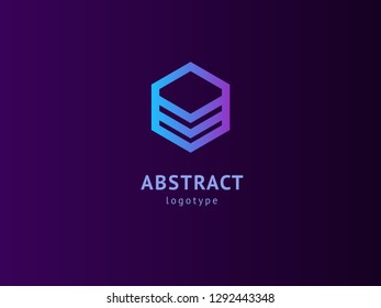 Abstract vetor logo vector design. Sign for business, internet communication company, digital agency, marketing. Modern decorative geometric icon.