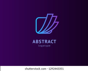 Abstract vetor logo vector design. Sign for business, internet communication company, digital agency, marketing. Modern decorative geometric icon.