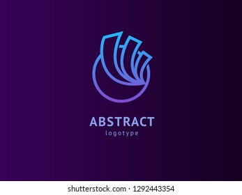 Abstract vetor logo vector design. Sign for business, internet communication company, digital agency, marketing. Modern decorative geometric icon.