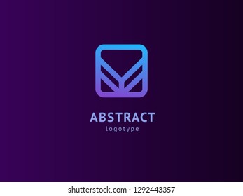 Abstract vetor logo vector design. Sign for business, internet communication company, digital agency, marketing. Modern decorative geometric icon.