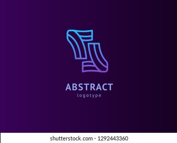 Abstract vetor logo vector design. Sign for business, internet communication company, digital agency, marketing. Modern decorative geometric icon.