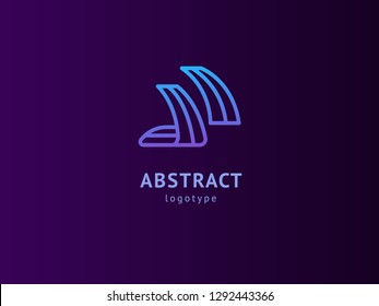 Abstract vetor logo vector design. Sign for business, internet communication company, digital agency, marketing. Modern decorative geometric icon.