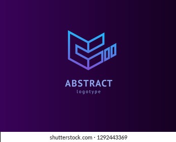 Abstract vetor logo vector design. Sign for business, internet communication company, digital agency, marketing. Modern decorative geometric icon.