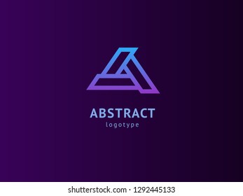 Abstract vetor logo vector design. Sign for business, internet communication company, digital agency, marketing. Modern decorative geometric icon.