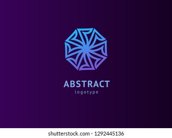 Abstract vetor logo vector design. Sign for business, internet communication company, digital agency, marketing. Modern decorative geometric icon.