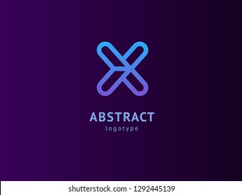 Abstract vetor logo vector design. Sign for business, internet communication company, digital agency, marketing. Modern decorative geometric icon.