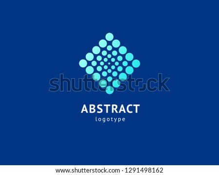 Abstract vetor logo vector design. Sign for business, internet communication company, digital agency, marketing. Modern decorative geometric icon.
