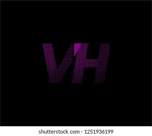 Abstract VH pattern pixel bit squares geometric modern tech logo