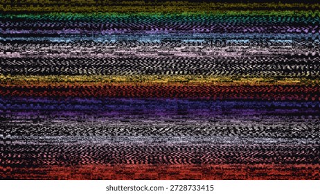 Fondo Abstractas del ruido del fallo de VHS con las líneas Horizontales coloridas