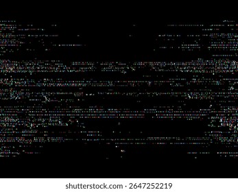 Abstract vhs video noise glitch vector background. Damaged analog tv screen texture effect for digital art backdrop.