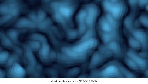 Abstract Vibrant Background with 3D Curvy Shapes. Flowing Liquid Smoke Effect Texture. Topographic Landscape Game Map. Abstract Waves Flow Wallpaper. Vector Illustration.