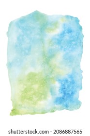 Resumen de fondo vibrante con manchas de color azul y verde. Textura acuarela fondo pintado a mano adecuado para fondo festivo decorativo, paisaje, afiche o cubierta.