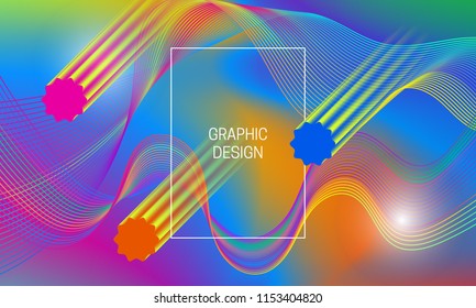 Abstract vibrant background design with falling translucent shapes and colorful guilloche elements. Dynamic poster template.