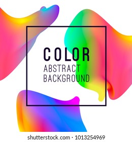 Abstract vibrant background design. Neon colors and bright colorful splashes. Multicolored shapes. Spectrum fluids and liquid. Vector illustration. EPS 10.