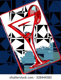 abstract and vibrant background with drink glasses illustration vector print pattern. for fashion and graphic design, t shirt print, special day and celebration gift offer, screen printing, poster,