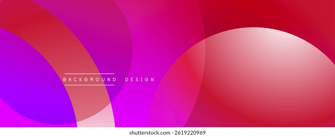 Abstract vibrant background. Overlapping circles create dynamic, modern visual effect. Gradient colors blend smoothly, offering stylish design.