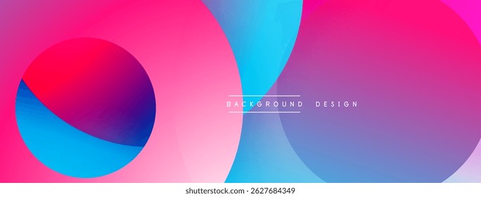 Abstract vibrant background. Overlapping circles create dynamic color gradients, pinks, blues, purples. Modern design element.