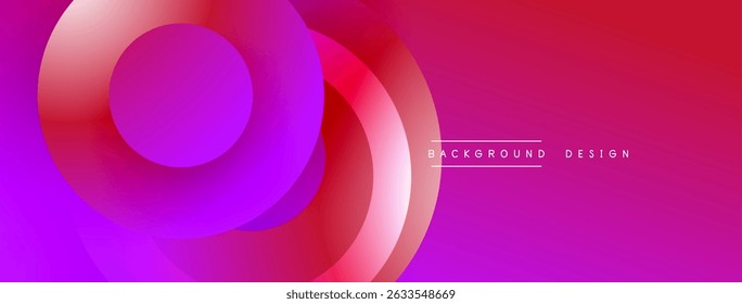 Abstract vibrant background. Overlapping circles create dynamic gradient effect. Modern design suitable for digital projects.