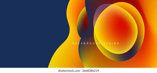 Abstract vibrant background. Overlapping circles create dynamic gradient effect. Modern design suitable for banners, presentations.