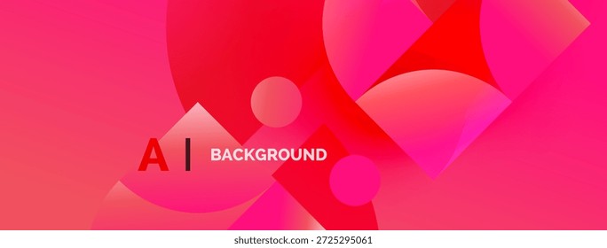 Abstractas fondo vibrante. Los círculos superpuestos crean un efecto visual dinámico. Los Gradientes rosas y rojos dominan la composición. El texto dice AI BACKGROUND.