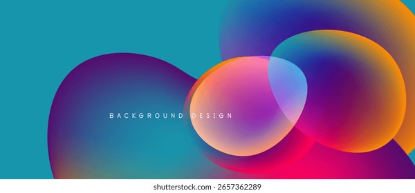 Abstractas fondo vibrante. La superposición de círculos coloridos crea un efecto visual dinámico. Los tonos degradados se combinan a la perfección con un diseño moderno.