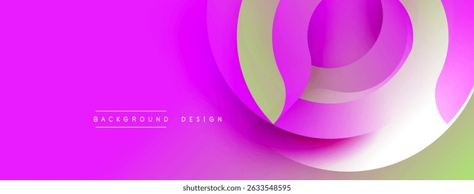 Abstract vibrant background. Overlapping layers create dynamic flow. Pink, purple, white hues dominate composition. Modern design element.