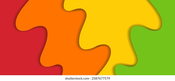 Abstract and vibrant background with overlapping shapes in a warm color palette
