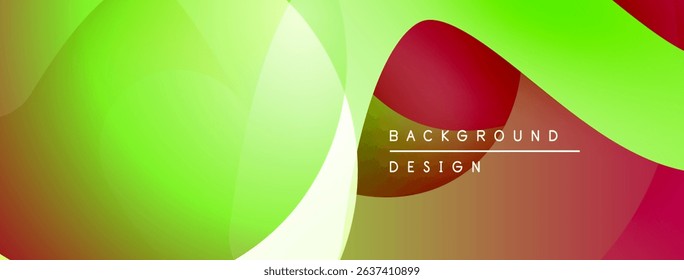 Abstract vibrant background. Overlapping shapes create smooth color transitions. Modern design elements present dynamic visual effect.