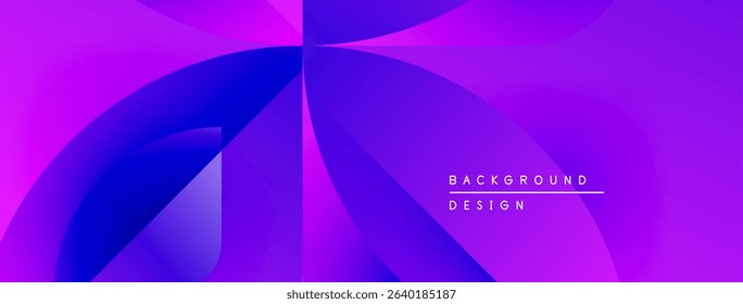 Abstract vibrant background. Purple, blue gradients create dynamic flowing shapes. Modern design element for digital projects.