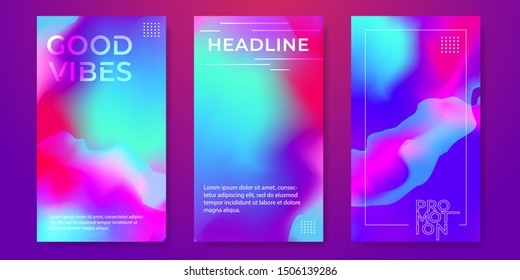 Abstract vibrant banner template, trendy vertical banner pack, half page promotion template