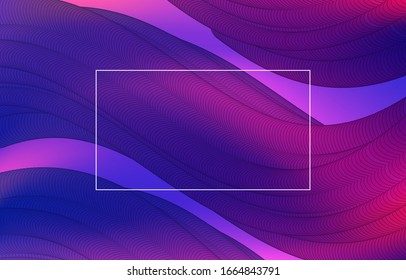 Fondo azul y rosa vibrante abstracto con elementos ondulados de gradiente brillante. Elegante papel pintado brillante con líneas de tubo de mezcla de fluidos para banner futurista, diseño de folletos, presentación, ui, afiche