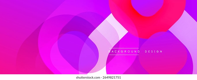 Abstractas círculos vibrantes se superponen, creando gradiente púrpura rosado dinámico. Elemento de diseño moderno para fondos, Anuncios, presentaciones.