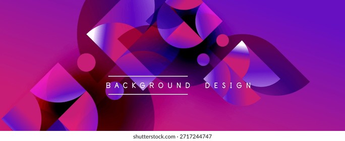 Abstractas círculos vibrantes se superponen, creando dinámicos Gradientes púrpura y rosa. El texto lee el diseño de fondo situado centralmente. Composición visual moderna.