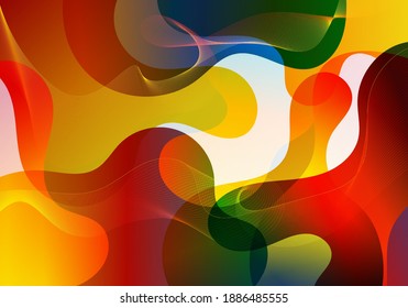 Abstract vibrant color gradient liquid shapes cool background design. Yoy can use for poster, brochure template, flyer, banner web, etc, Vector illustration