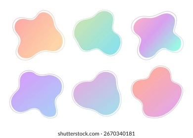 Abstrakte und lebendige bunte Kleckse mit Farbverlauf-Effekt für grafische Designs