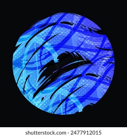 Abstrakter lebhafter und farbenfroher Farbverlaufs-Pinsel-Hintergrund mit Halbtoneffekt. In: Grunge Sport Banner Design. Pinselstrichdarstellung