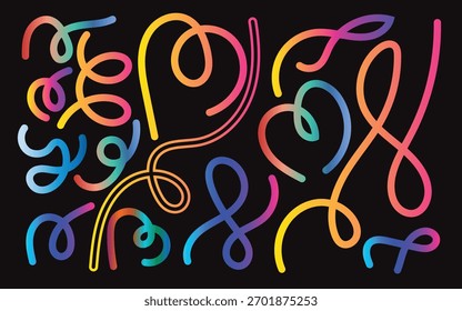 Abstrato vibrante colorido gradiente linhas onduladas design criativo