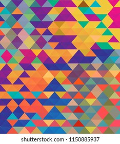 Abstract vibrant colorful triangle shapes vector background.