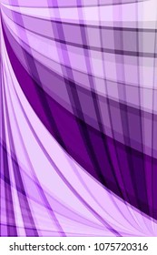 Abstract Vibrant Curved Pattern with Lines. Colorful Violet Texture. Poster for Print. Vector Illustration