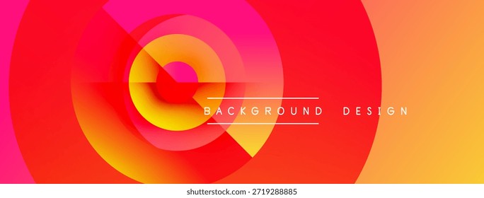 Design vibrante e abstrato. Círculos concêntricos misturam tons vermelhos, cor-de-rosa e laranja. O texto lê o design do plano de fundo centralizado na composição.