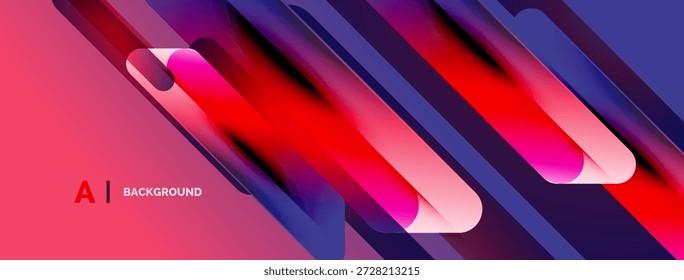 Abstractas diseño vibrante. Las rayas diagonales crean un efecto visual dinámico. Los tonos rosa, púrpura y azul dominan la composición. Estética moderna.