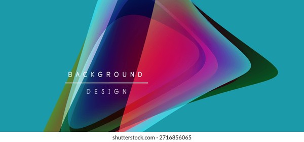 O design vibrante abstrato apresenta formas em camadas, gradientes. O pano de fundo turquesa complementa elementos coloridos, criando impacto visual moderno.