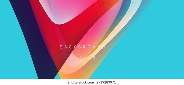 Design vibrante e abstrato. As formas de fluido se misturam, criando impacto visual dinâmico. Fundo turquesa complementa camadas coloridas. Estética moderna.
