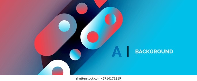 Abstractas diseño vibrante. Los colores degradados se mezclan, creando un efecto visual dinámico. Círculos, óvalos sugieren tecnología, innovación. El texto dice AI BACKGROUND.