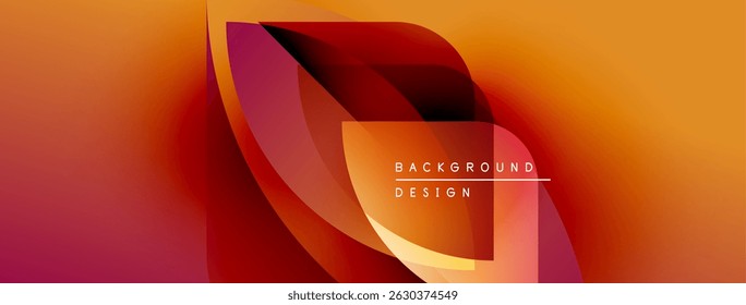 Abstract vibrant design. Orange, red hues blend smoothly. Modern geometric shapes create dynamic visual impact. Text reads background design.